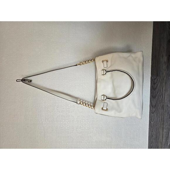 Michael Kors Cream Studded Grommet Satchel w/ Gold Chain Strap - Picture 2 of 6